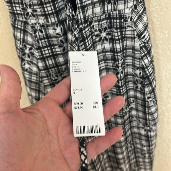 Urban Outfitters NWT Plaid Back Tie Floral mini Dress size Small - Picture 7 of 7